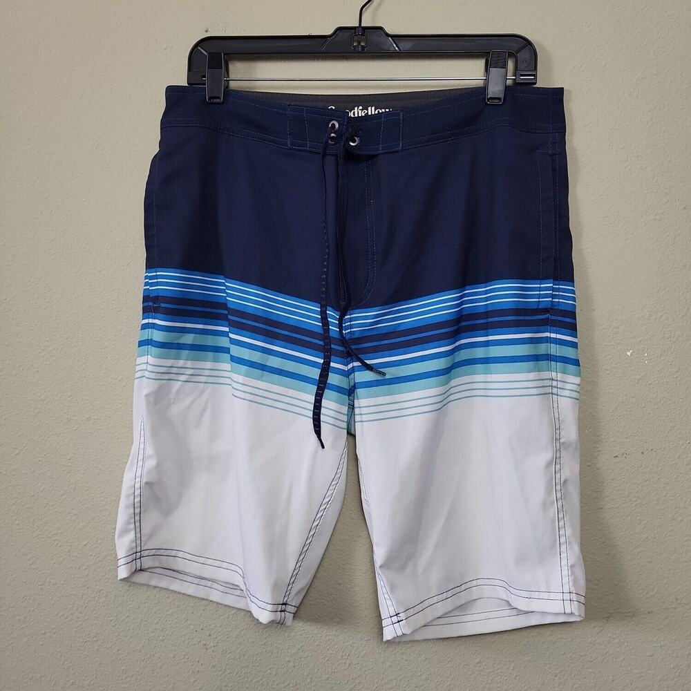 Goodfellow & Co Mens Multicolor Striped Drawstring Waist Board Shorts Size 34